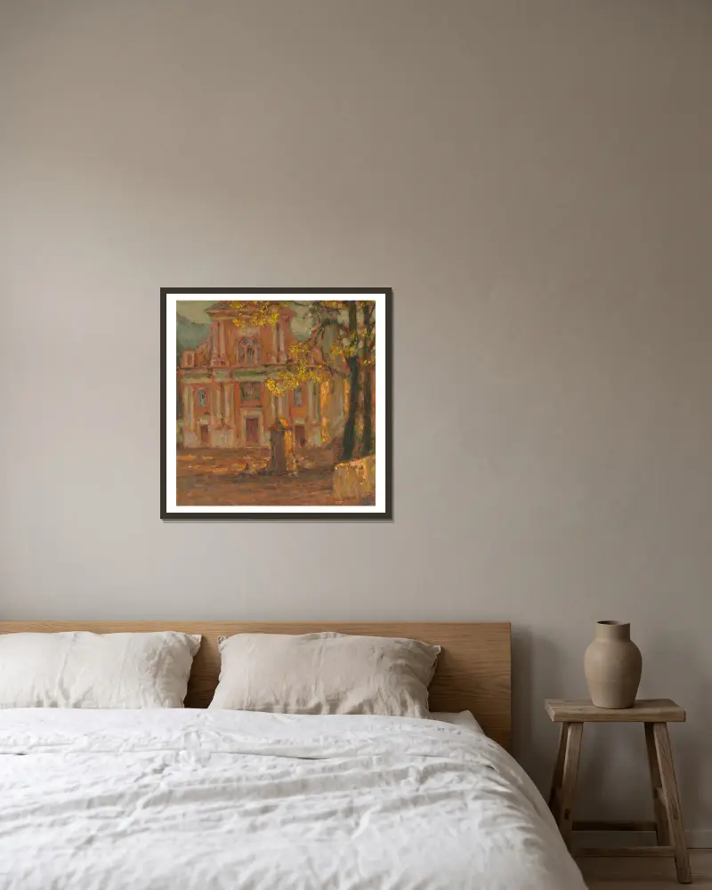 Kościół w Dolceacque, Henri Le Sidaner w ramie na ścianie