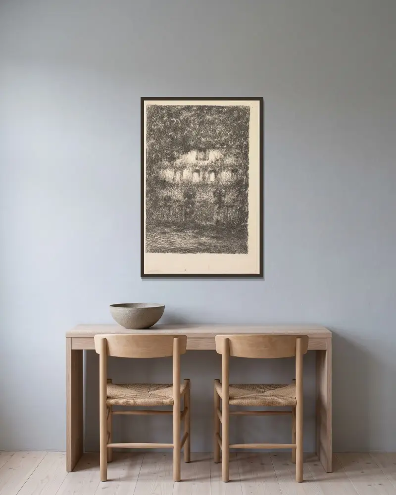 Dům v měsíčním svitu, Henri Le Sidaner v rámu na stěně