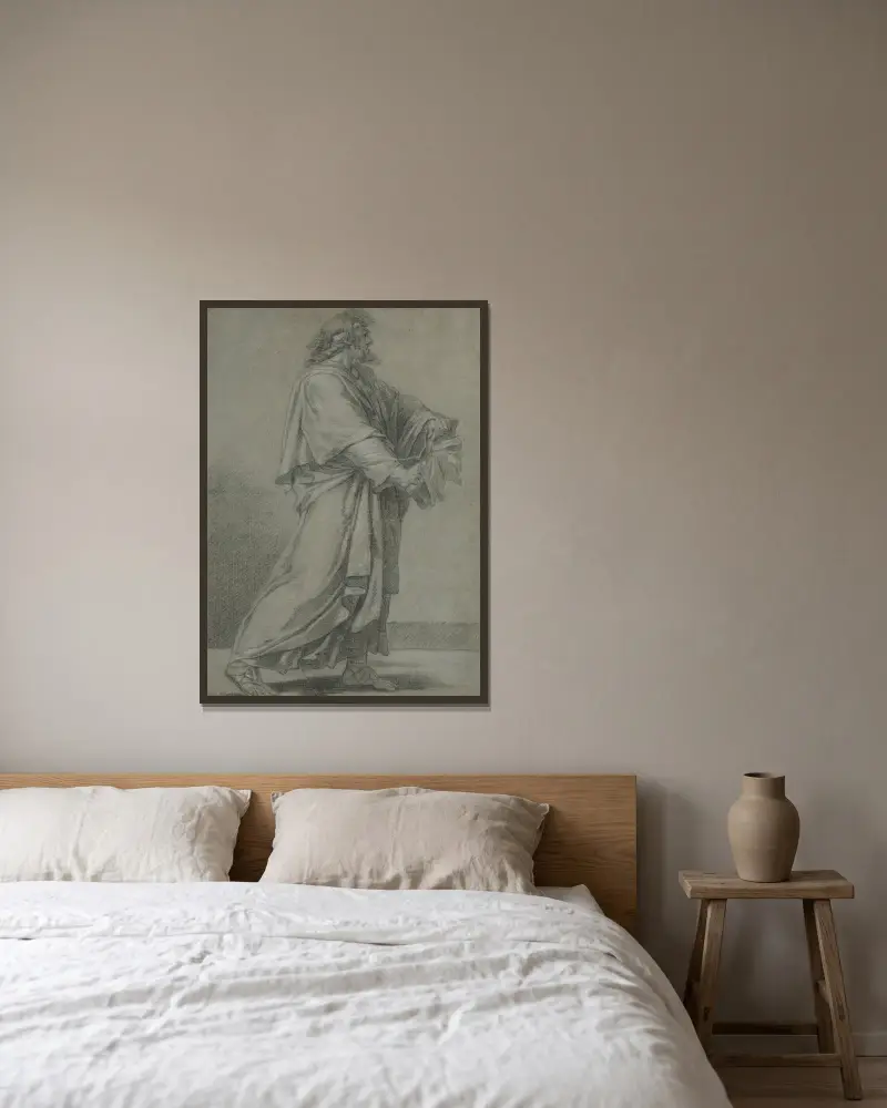 Muž ničící knihu, Eustache Le Sueur v rámu na stěně