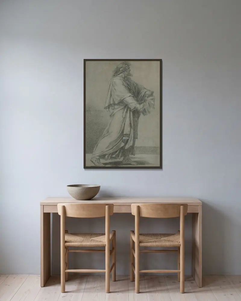 Muž ničící knihu, Eustache Le Sueur v rámu na stěně