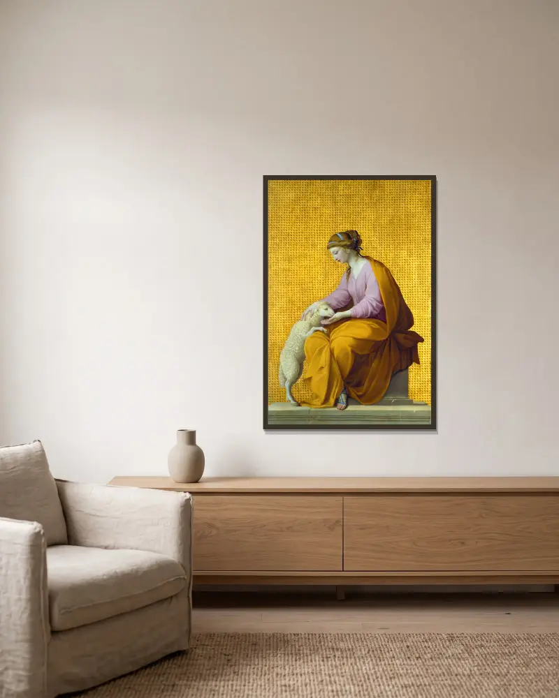 Mírnost, Eustache Le Sueur v rámu na stěně