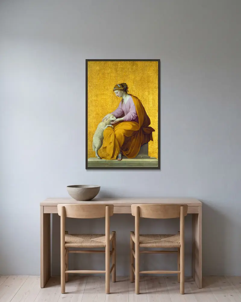 Mírnost, Eustache Le Sueur v rámu na stěně