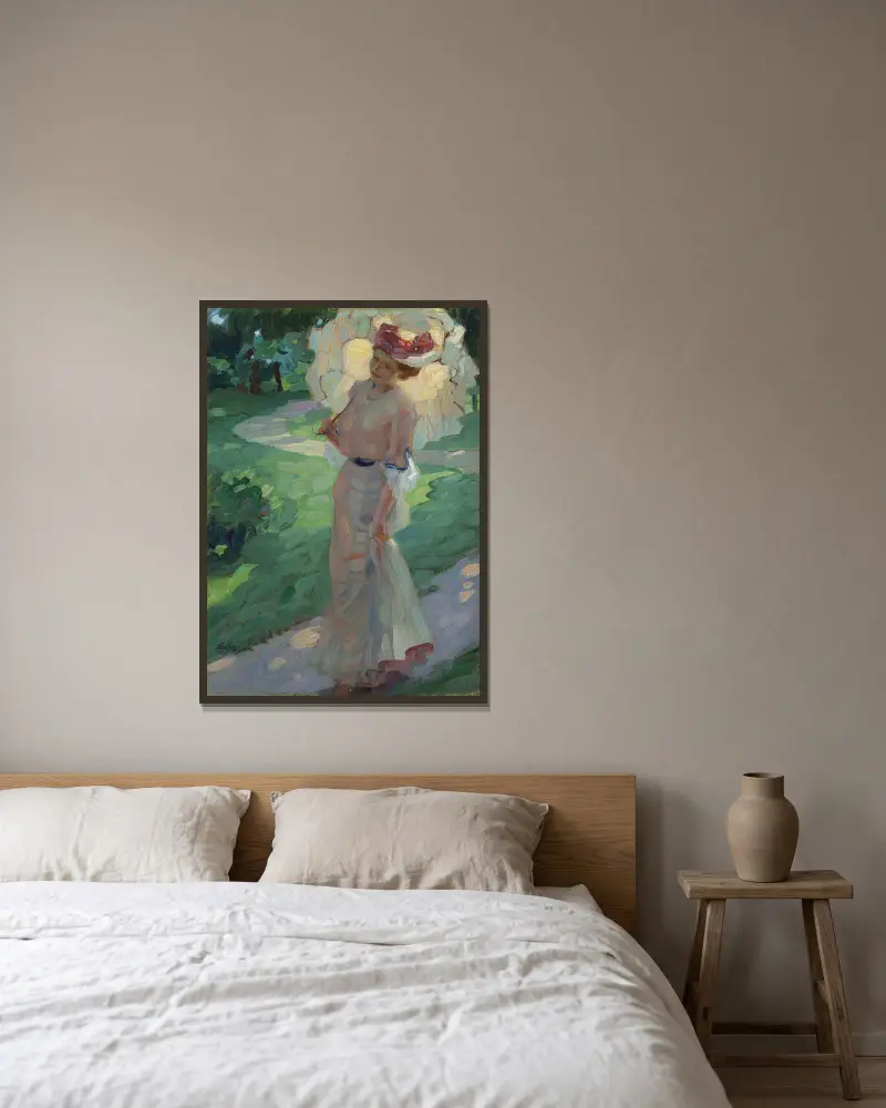 Ein Sommertag im Park von Leo Putz gerahmt an einer Wand