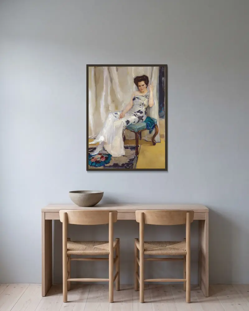 Cara Sophia Köhler, född Goldammer av Leo Putz inramad på en vägg