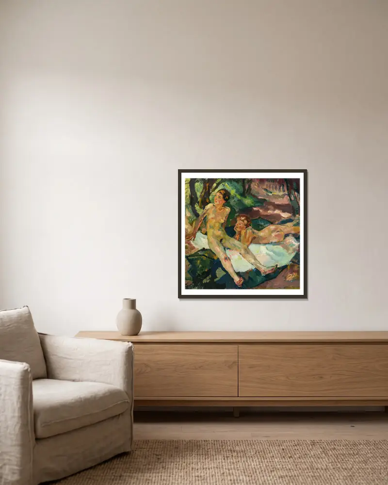 Im Schatten von Leo Putz gerahmt an einer Wand