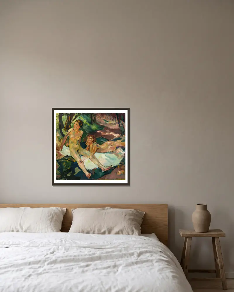 Im Schatten von Leo Putz gerahmt an einer Wand