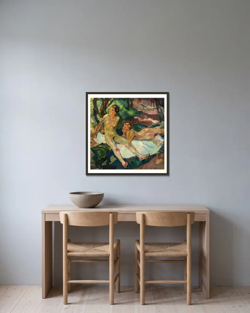 Im Schatten von Leo Putz gerahmt an einer Wand