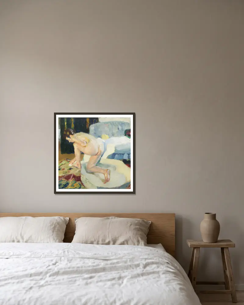 In der Badewanne I av Leo Putz inramad på en vägg