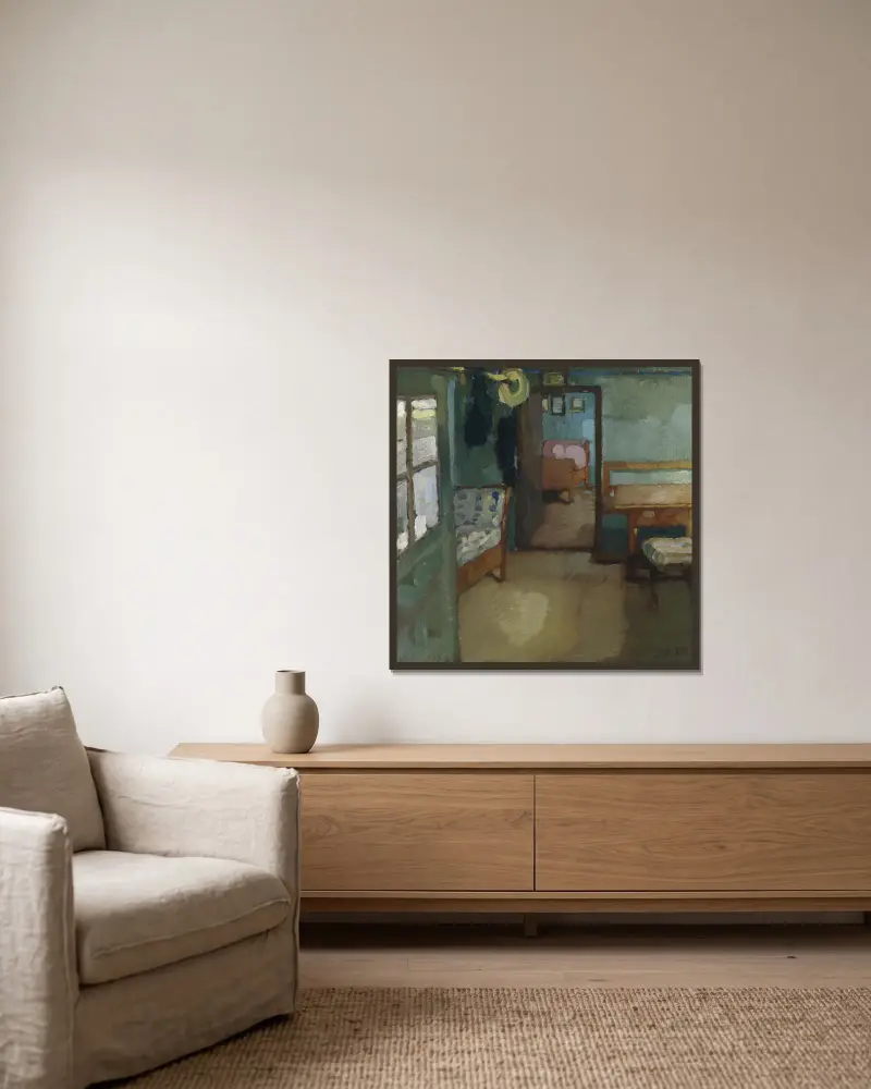 Interiér, Leo Putz v rámu na stěně