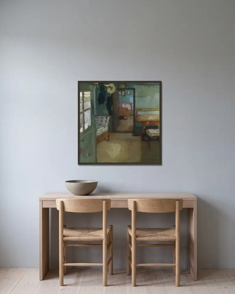 Interiér, Leo Putz v rámu na stěně
