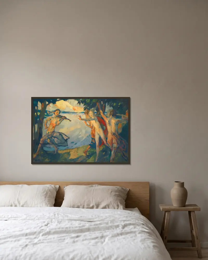 Reigen von Leo Putz gerahmt an einer Wand