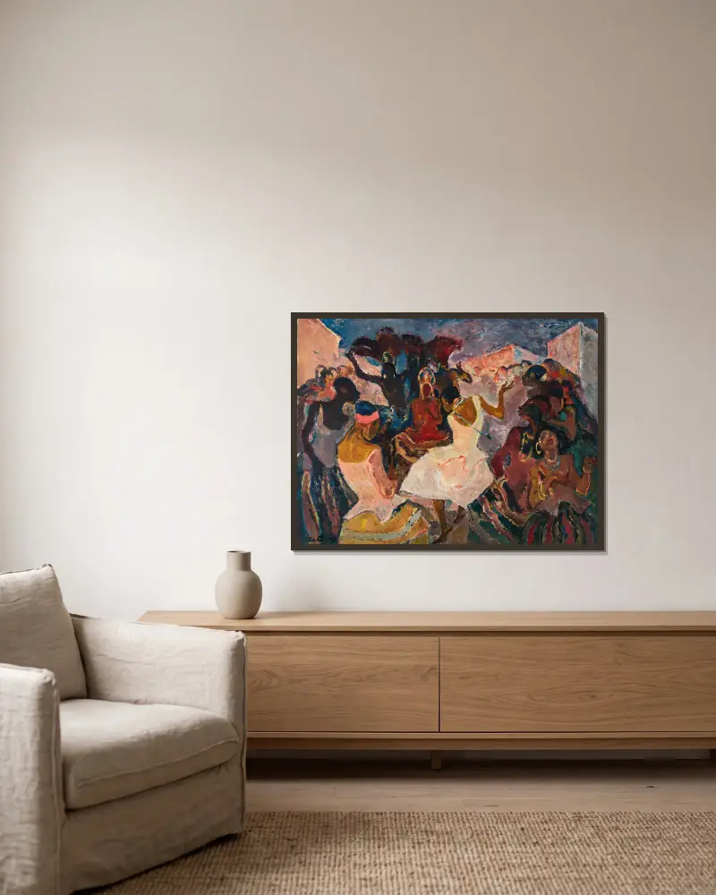 Samba II von Leo Putz gerahmt an einer Wand