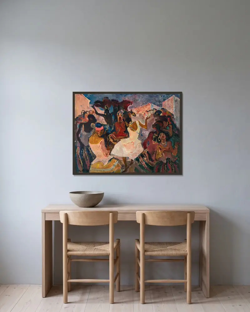 Samba II von Leo Putz gerahmt an einer Wand