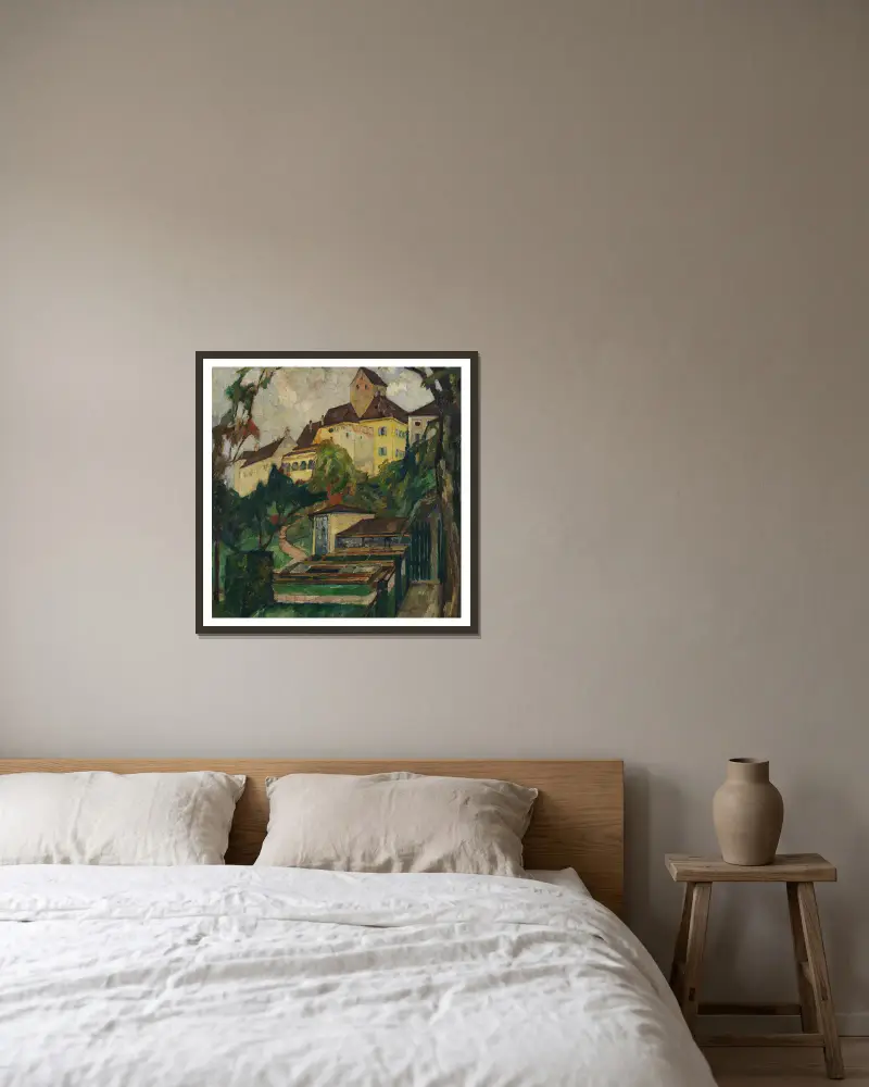 Schloss Seefeld IV von Leo Putz gerahmt an einer Wand