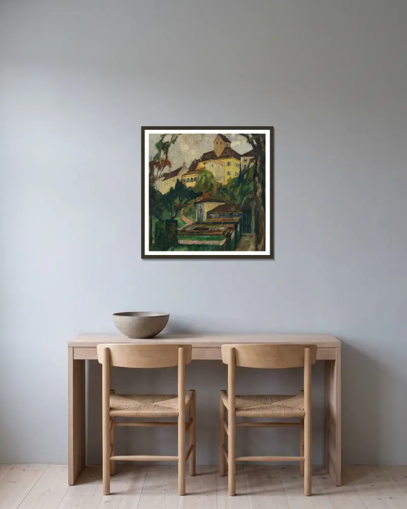 Schloss Seefeld IV von Leo Putz gerahmt an einer Wand