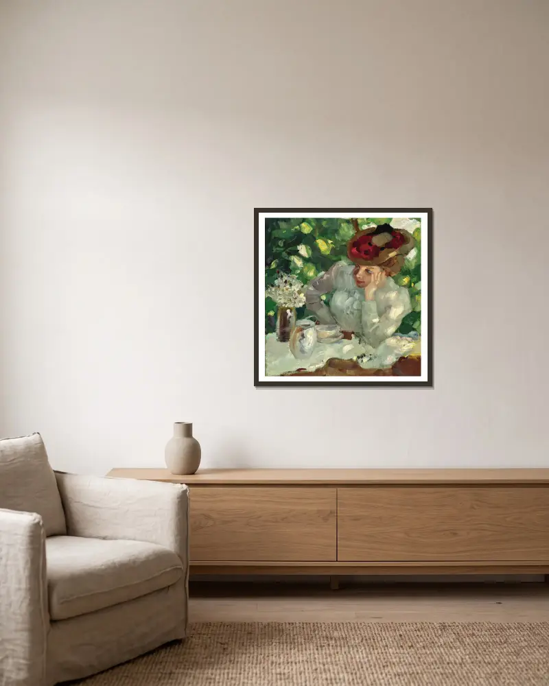 Sommerfrische von Leo Putz gerahmt an einer Wand