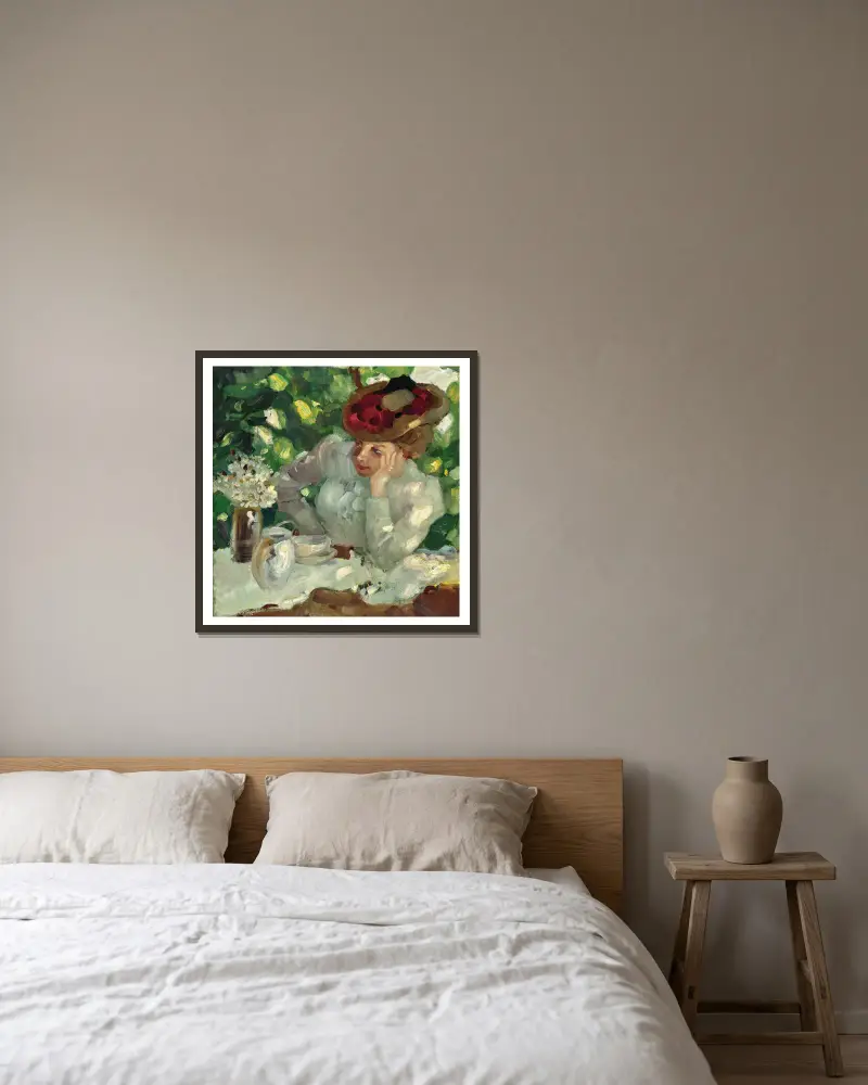 Sommerfrische von Leo Putz gerahmt an einer Wand