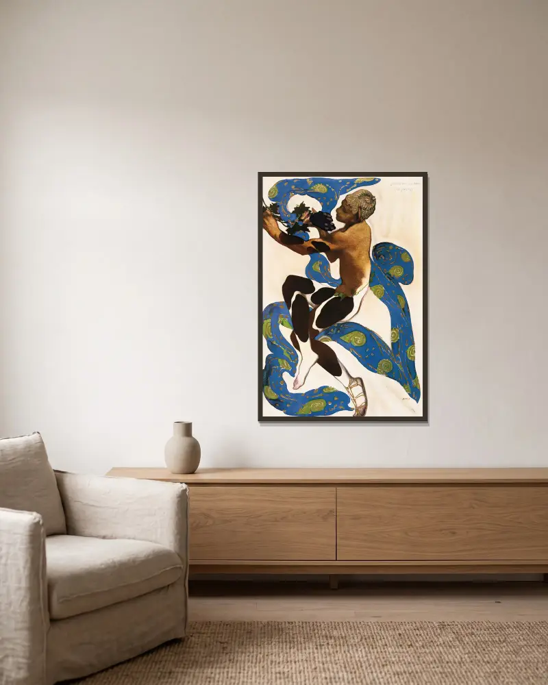 Ensemble De 2 Ouvrages Consacrés À L’artiste von Léon Bakst gerahmt an einer Wand