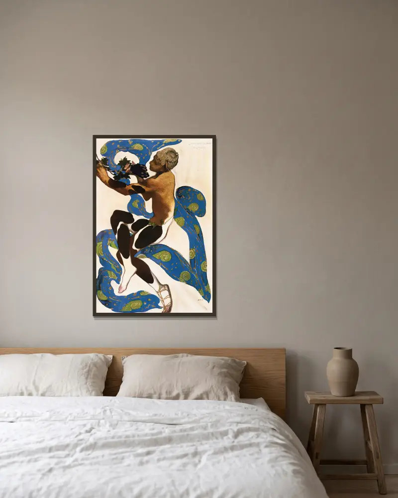 Ensemble De 2 Ouvrages Consacrés À L’artiste von Léon Bakst gerahmt an einer Wand