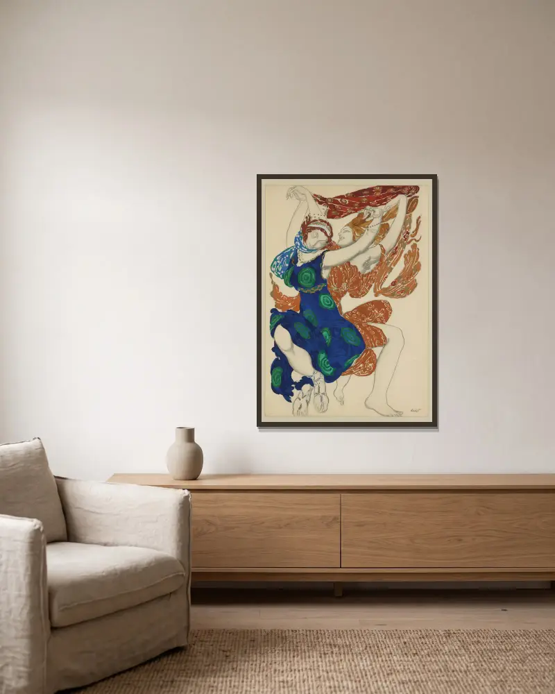 Narziss von Léon Bakst gerahmt an einer Wand