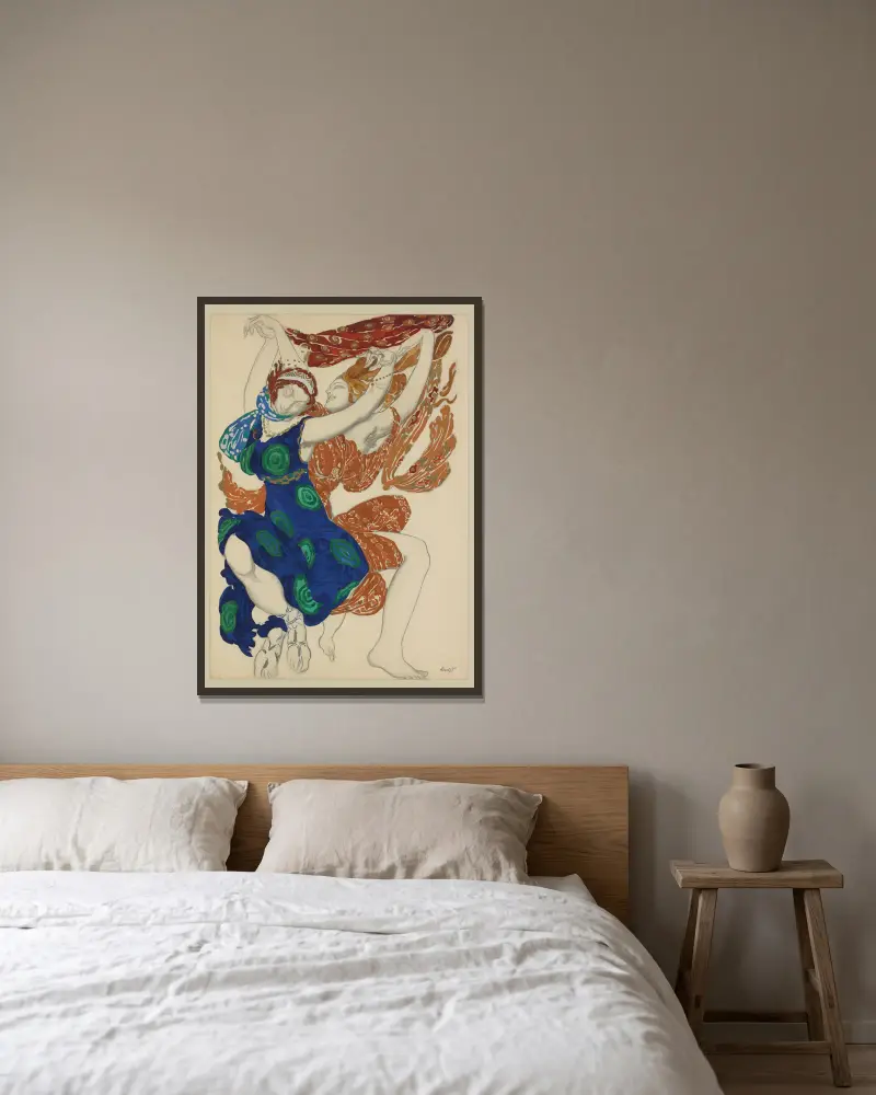 Narziss von Léon Bakst gerahmt an einer Wand