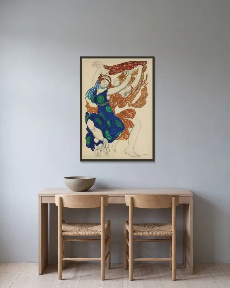 Narziss von Léon Bakst gerahmt an einer Wand