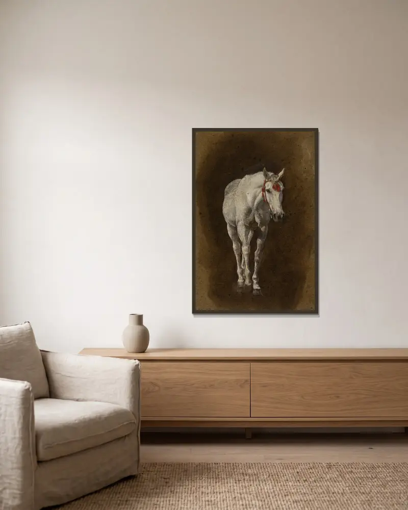 Cheval av Léon Bonnat inramad på en vägg