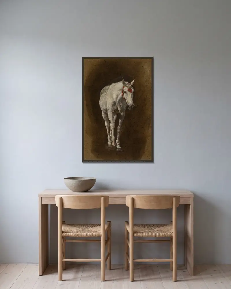 Cheval av Léon Bonnat inramad på en vägg