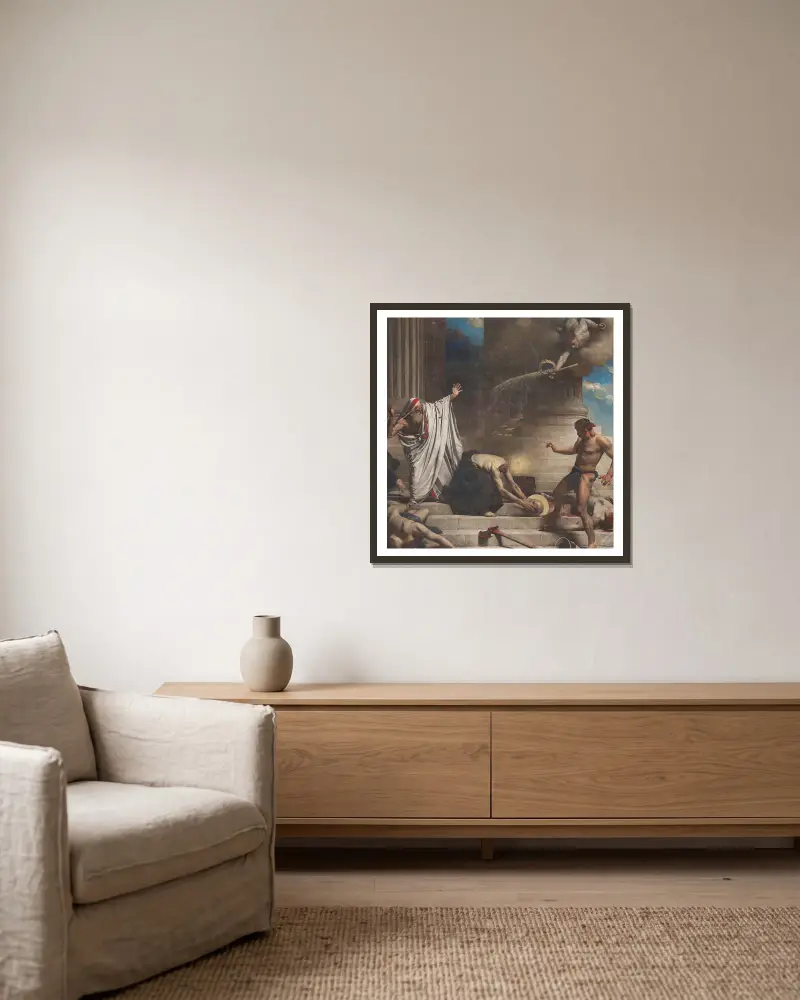 Das Martyrium des heiligen Dionysius von Léon Bonnat gerahmt an einer Wand