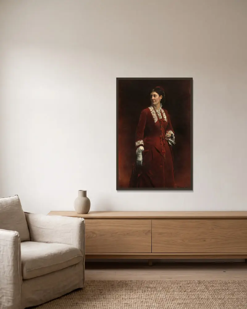 Portrét madame Georges Erhler, Léon Bonnat v rámu na stěně