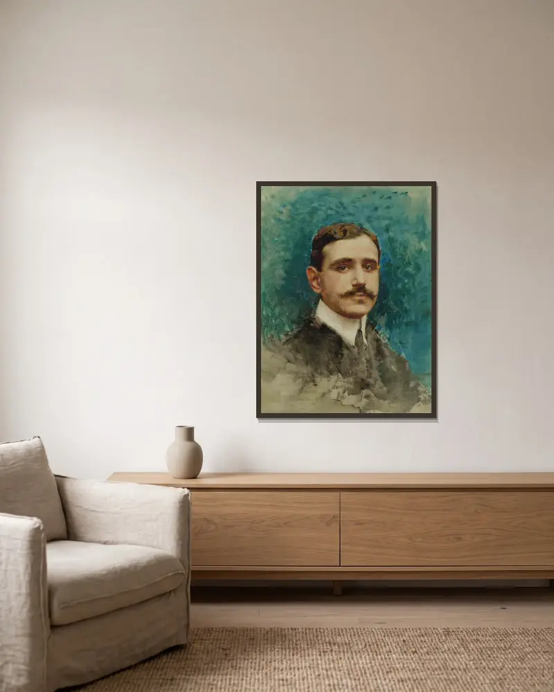 Portrét muže, Léon Bonnat v rámu na stěně