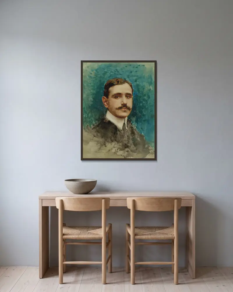 Portrét muže, Léon Bonnat v rámu na stěně