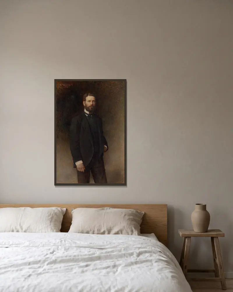 Porträtt av Henry Field av Léon Bonnat inramad på en vägg