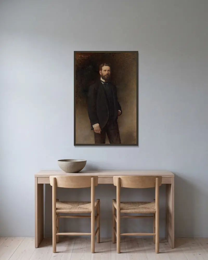 Porträtt av Henry Field av Léon Bonnat inramad på en vägg