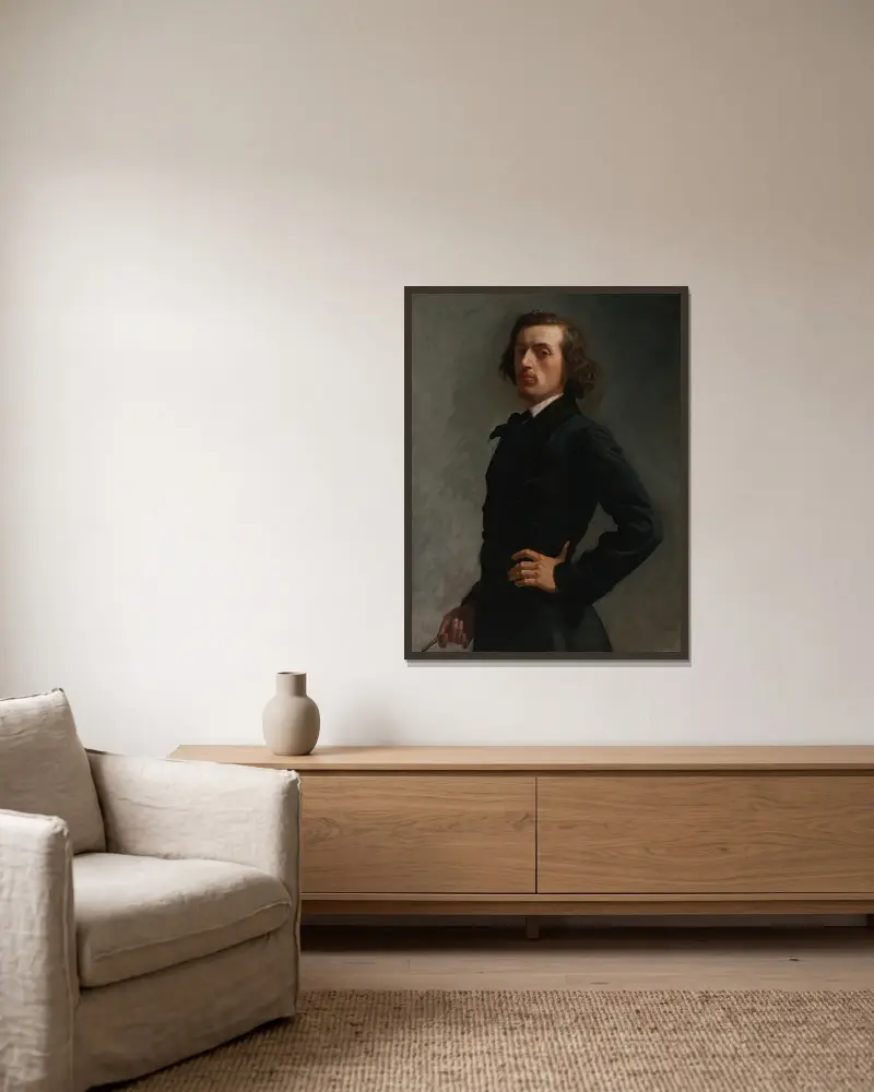 Porträt von Monsieur Allard von Léon Bonnat gerahmt an einer Wand