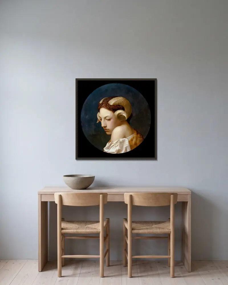 La Bacchante av Jean-Léon Gérôme inramad på en vägg