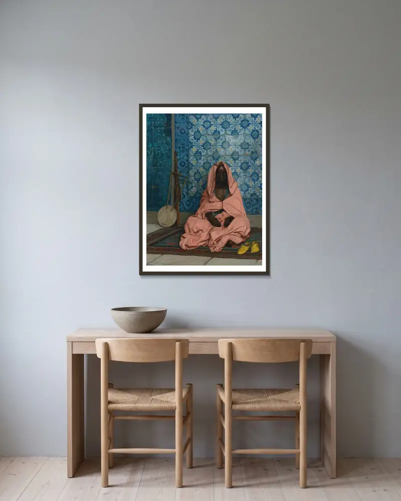 Der schwarze Barde von Jean-Léon Gérôme gerahmt an einer Wand