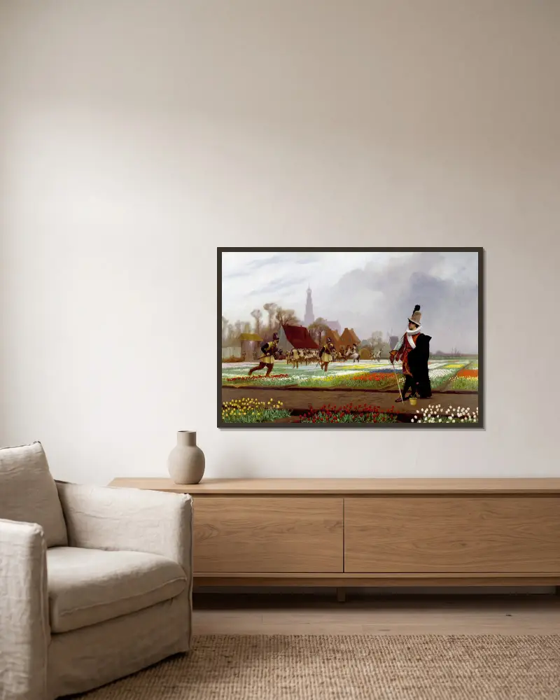 Tulipánový blázen, Jean-Léon Gérôme v rámu na stěně
