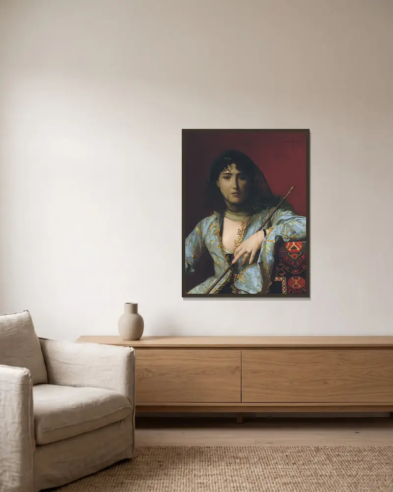 Verschleierte tscherkessische Schönheit von Jean-Léon Gérôme gerahmt an einer Wand