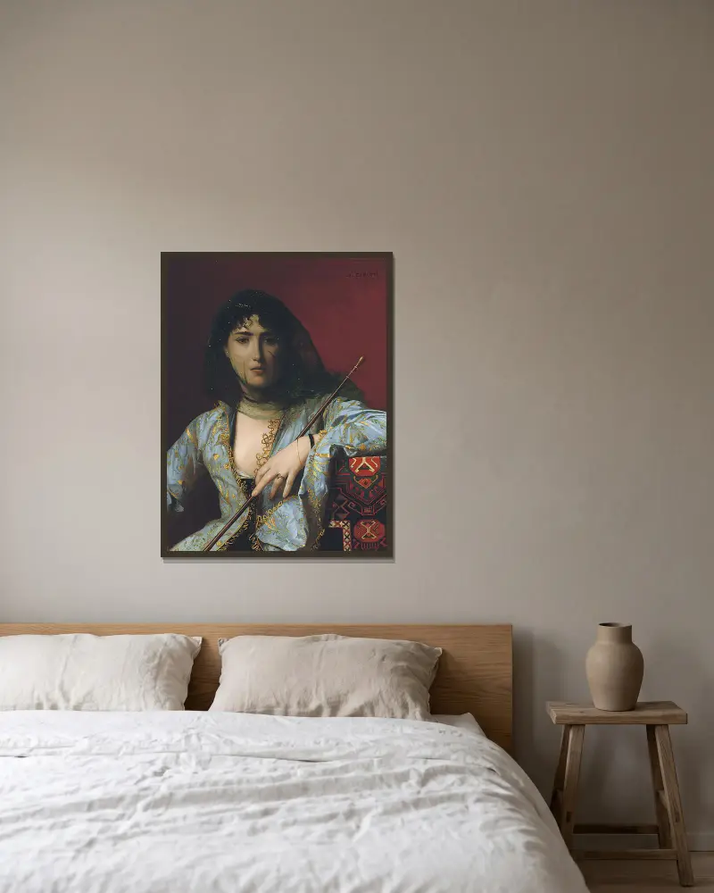 Verschleierte tscherkessische Schönheit von Jean-Léon Gérôme gerahmt an einer Wand