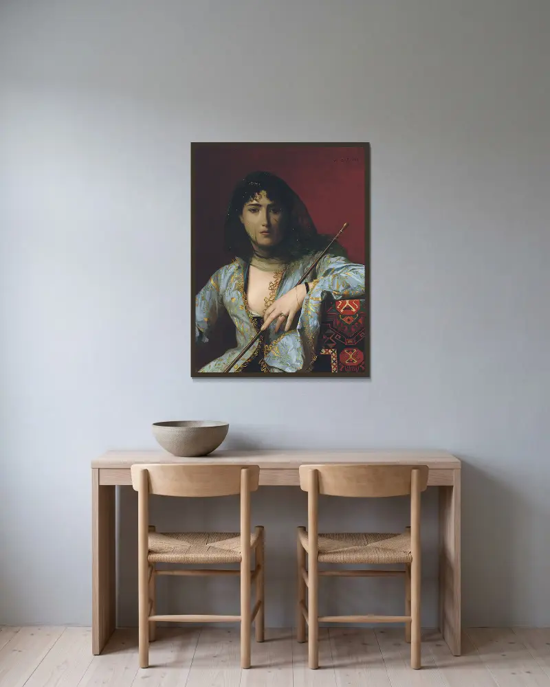 Verschleierte tscherkessische Schönheit von Jean-Léon Gérôme gerahmt an einer Wand
