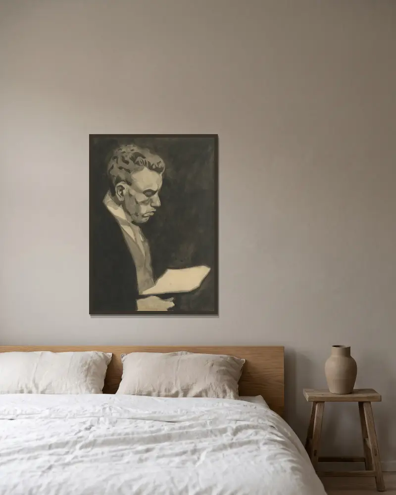 Bildnis meines Bruders von Léon Spilliaert gerahmt an einer Wand