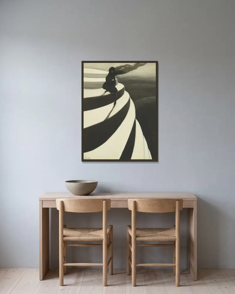 Vertigo av Léon Spilliaert inramad på en vägg
