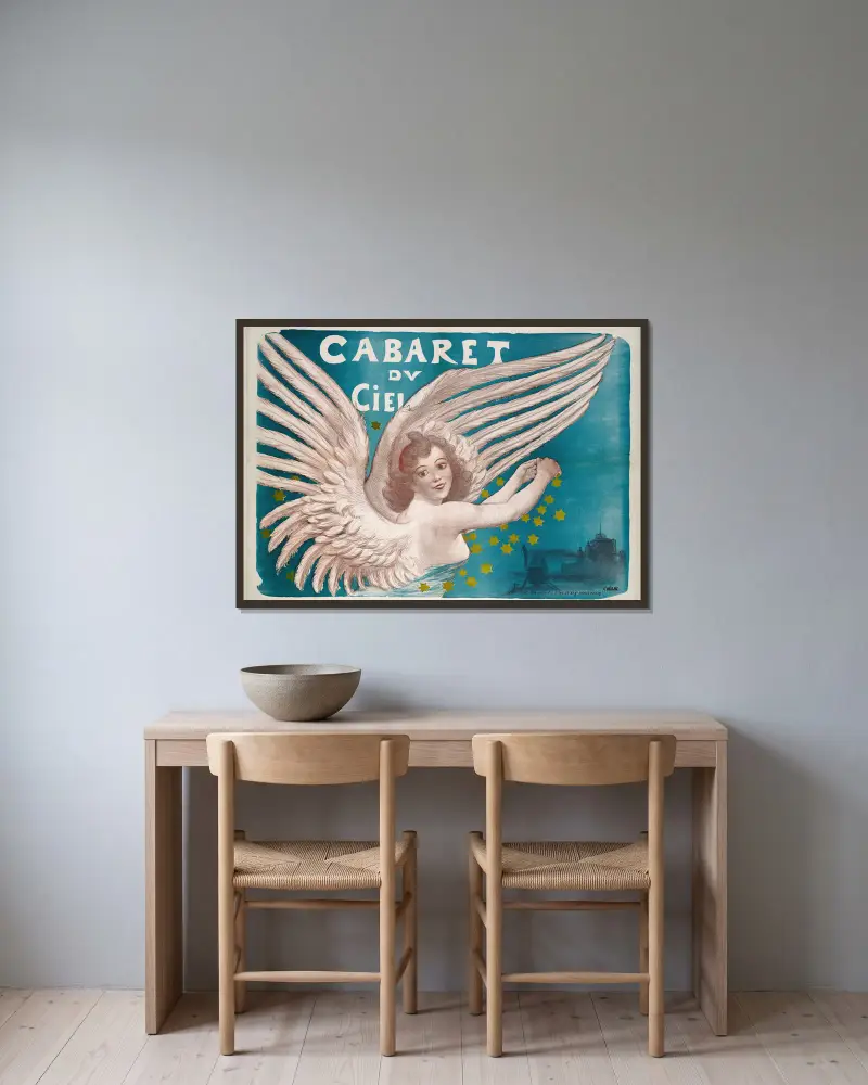 Cabaret Du Ciel, Adolphe Léon Willette v rámu na stěně