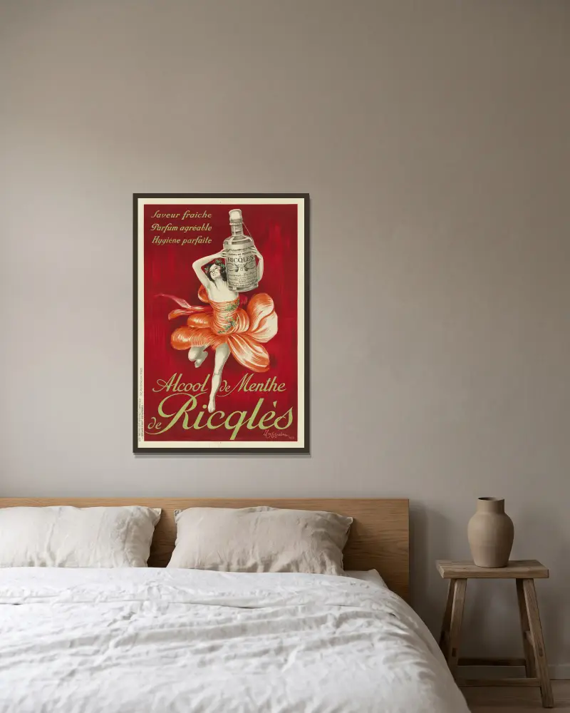 Alcool de menthe de Ricqlès von Leonetto Cappiello gerahmt an einer Wand