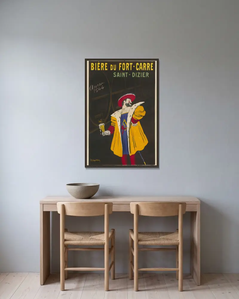 Bière du Fort-Carré. Saint-Dizier av Leonetto Cappiello inramad på en vägg