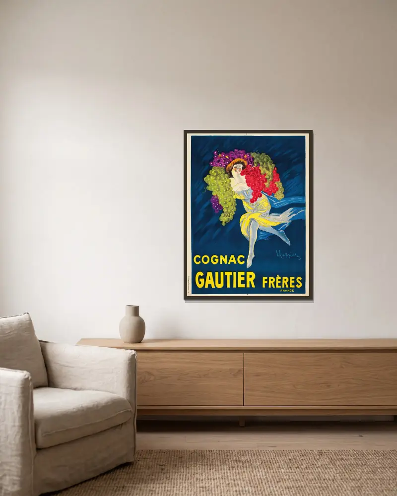 Cognac Gautier Frères von Leonetto Cappiello gerahmt an einer Wand