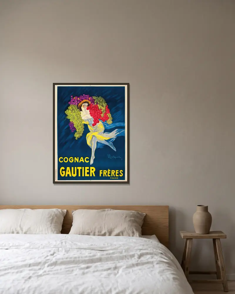 Cognac Gautier Frères von Leonetto Cappiello gerahmt an einer Wand