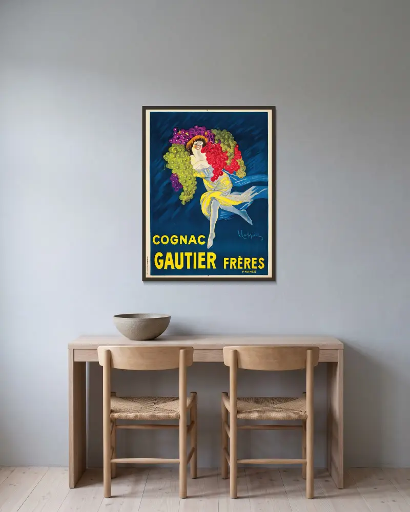 Cognac Gautier Frères von Leonetto Cappiello gerahmt an einer Wand