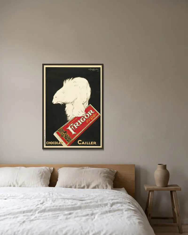 Frigor, Chocolat Cailler av Leonetto Cappiello inramad på en vägg